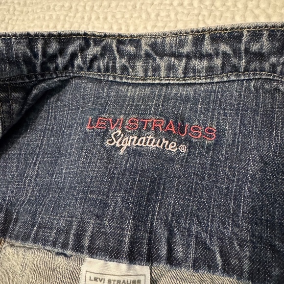 Levi's Strauss Signature girls medium denim jacket blue jean fitted like new - Picture 7 of 11